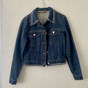Y2K Paris Blues Studded Jean Jacket XS